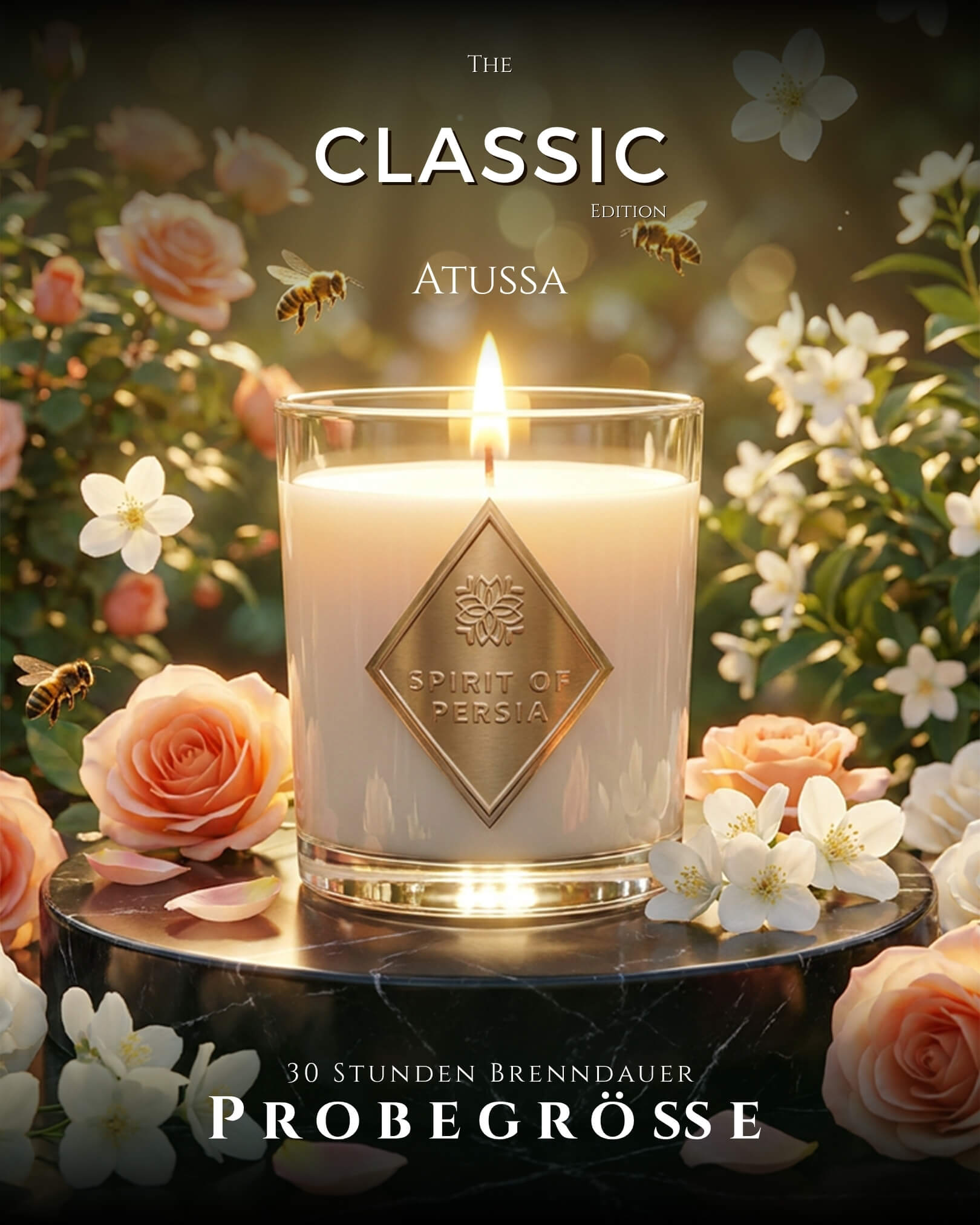 Citronella-Duftkerze Atussa Probegröße, 180 ml aus Sojawachs – Spirit of Persia
