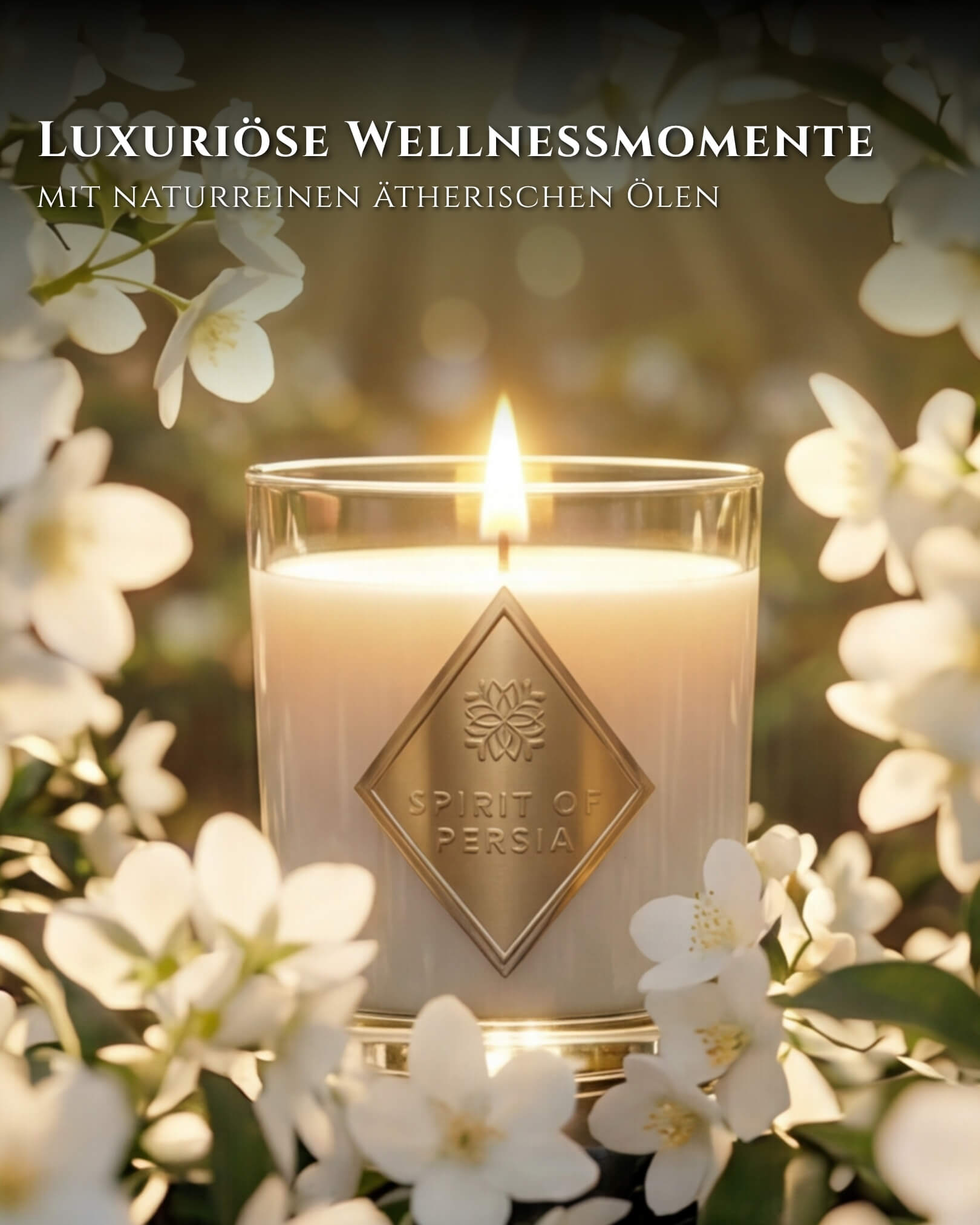 Citronella-Duftkerze Atussa Probegröße 180 ml aus Sojawachs – Rose & Jasmin – Spirit of Persia