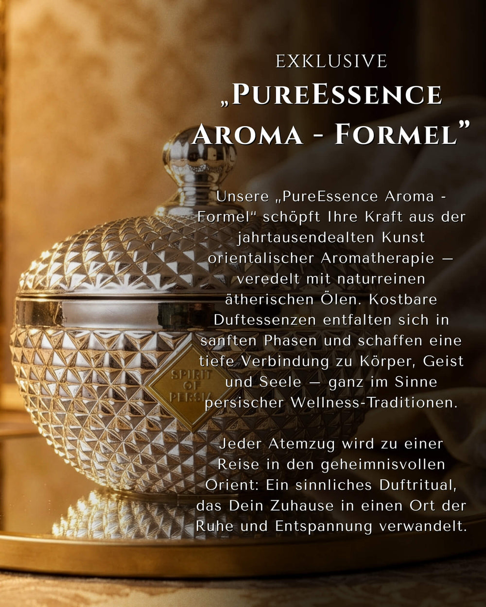 Duftkerze Avesta mit PureEssence Aroma-Formel aus naturreinen ätherischen Ölen – Spirit of Persia