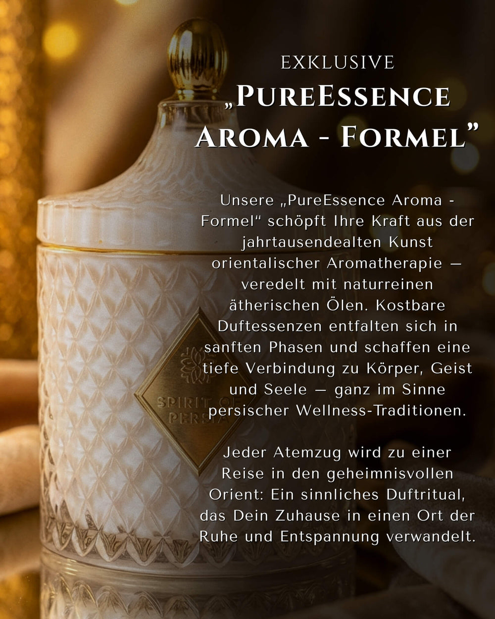 Duftkerze Schiras mit PureEssence Aroma-Formel aus naturreinen ätherischen Ölen – Spirit of Persia