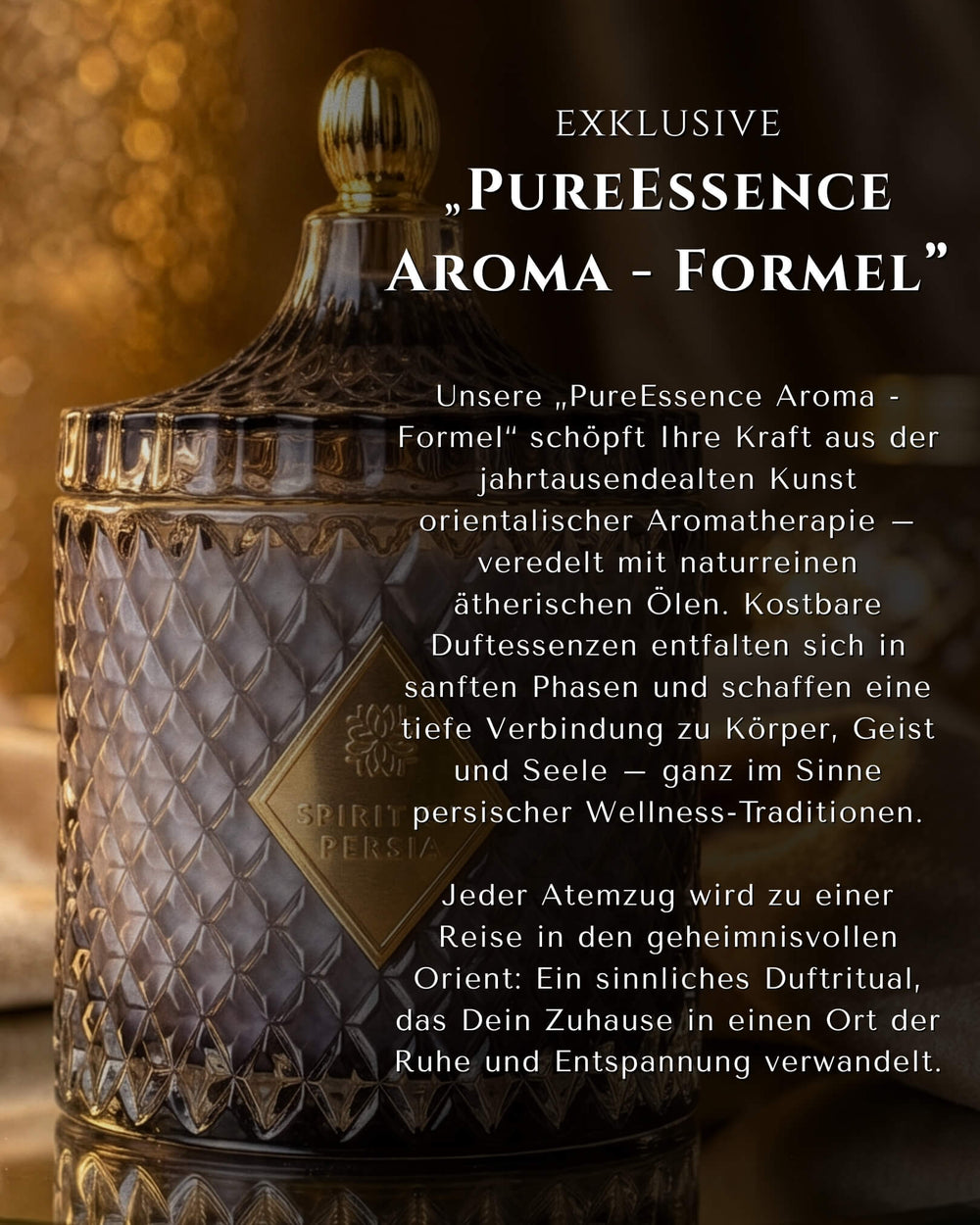 Duftkerze Isfahan mit PureEssence Aroma-Formel aus naturreinen ätherischen Ölen – Spirit of Persia