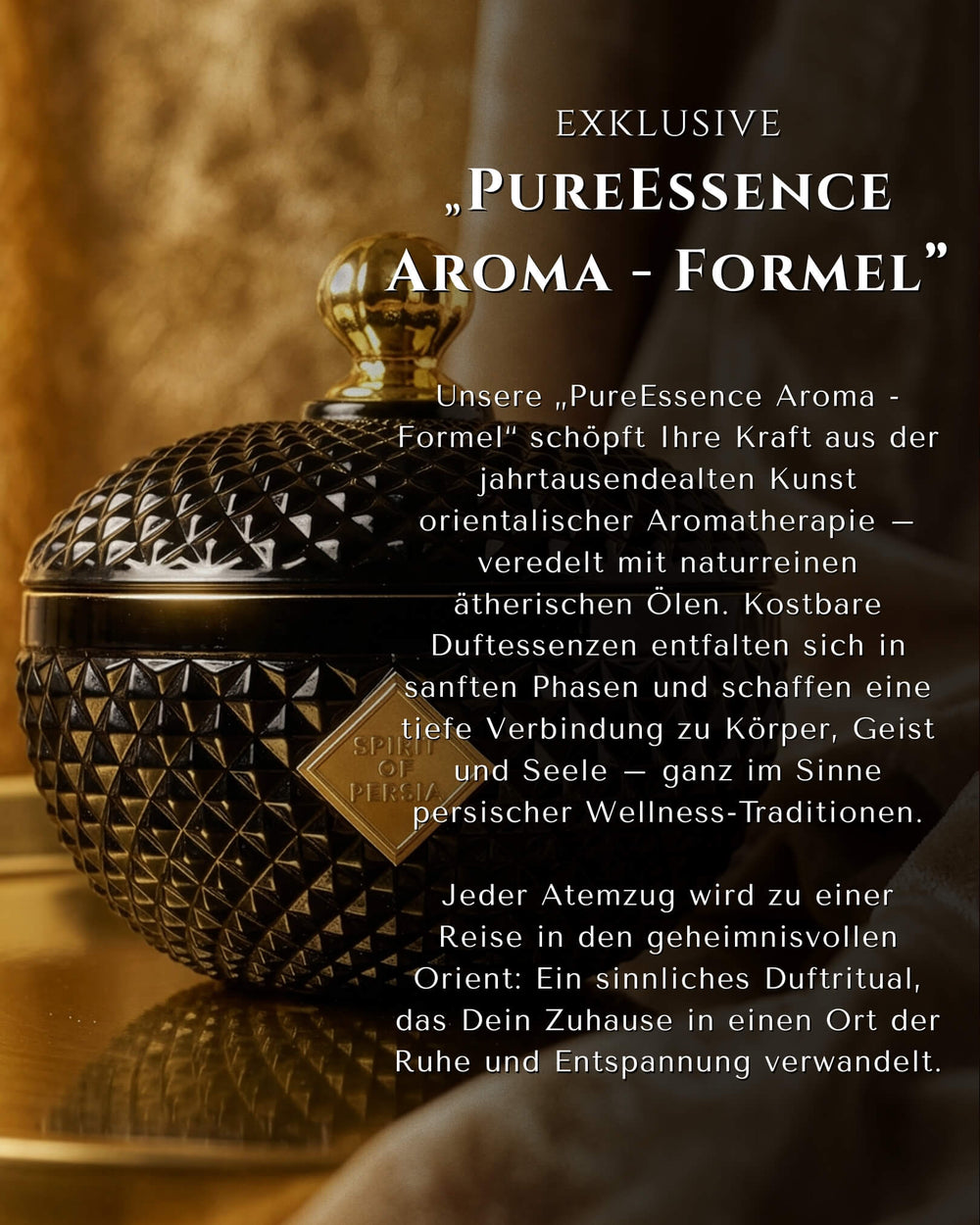 Duftkerze Zarathustra mit PureEssence Aroma-Formel aus naturreinen ätherischen Ölen – Spirit of Persia