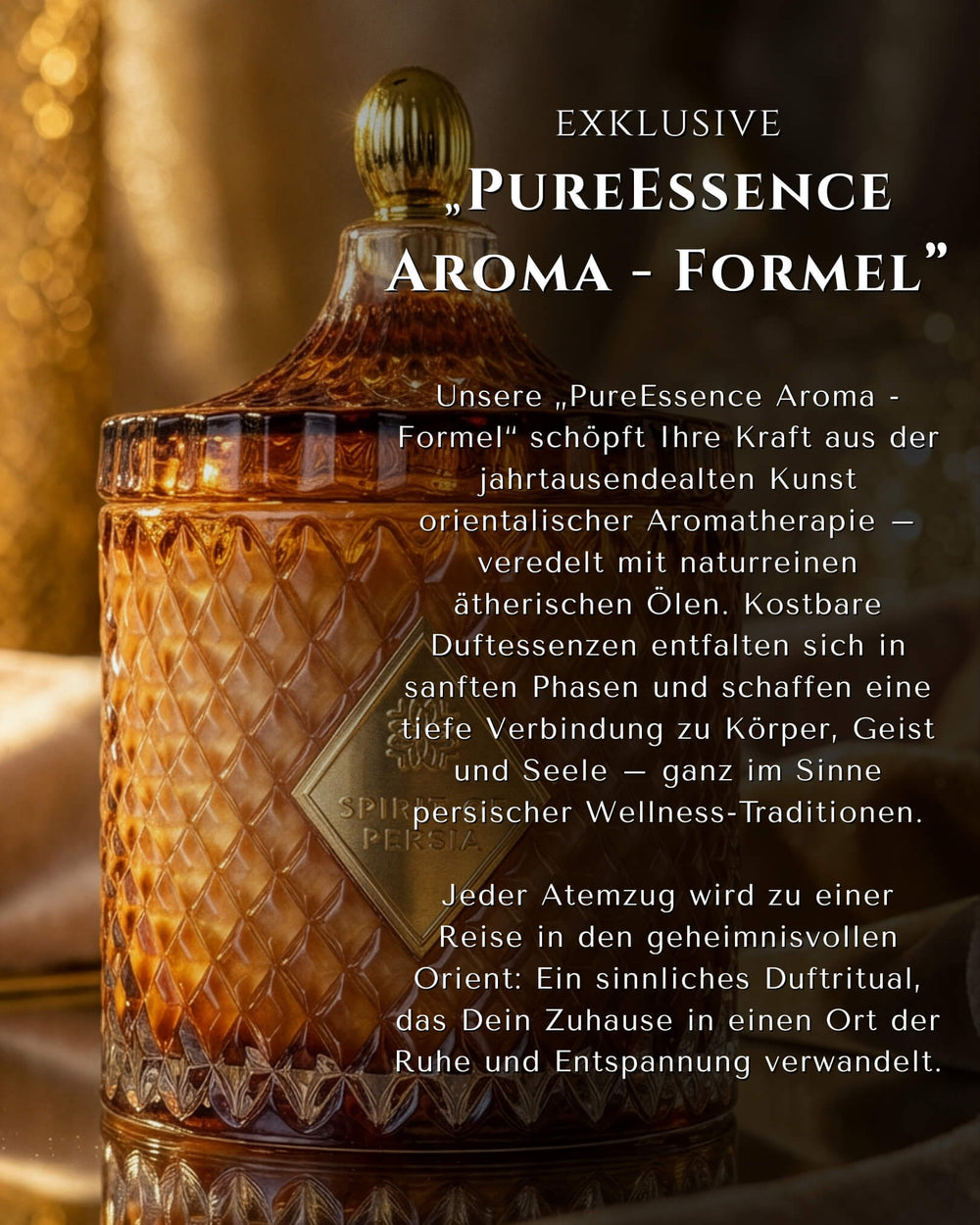 Duftkerze Yazd mit PureEssence Aroma-Formel aus naturreinen ätherischen Ölen – Spirit of Persia