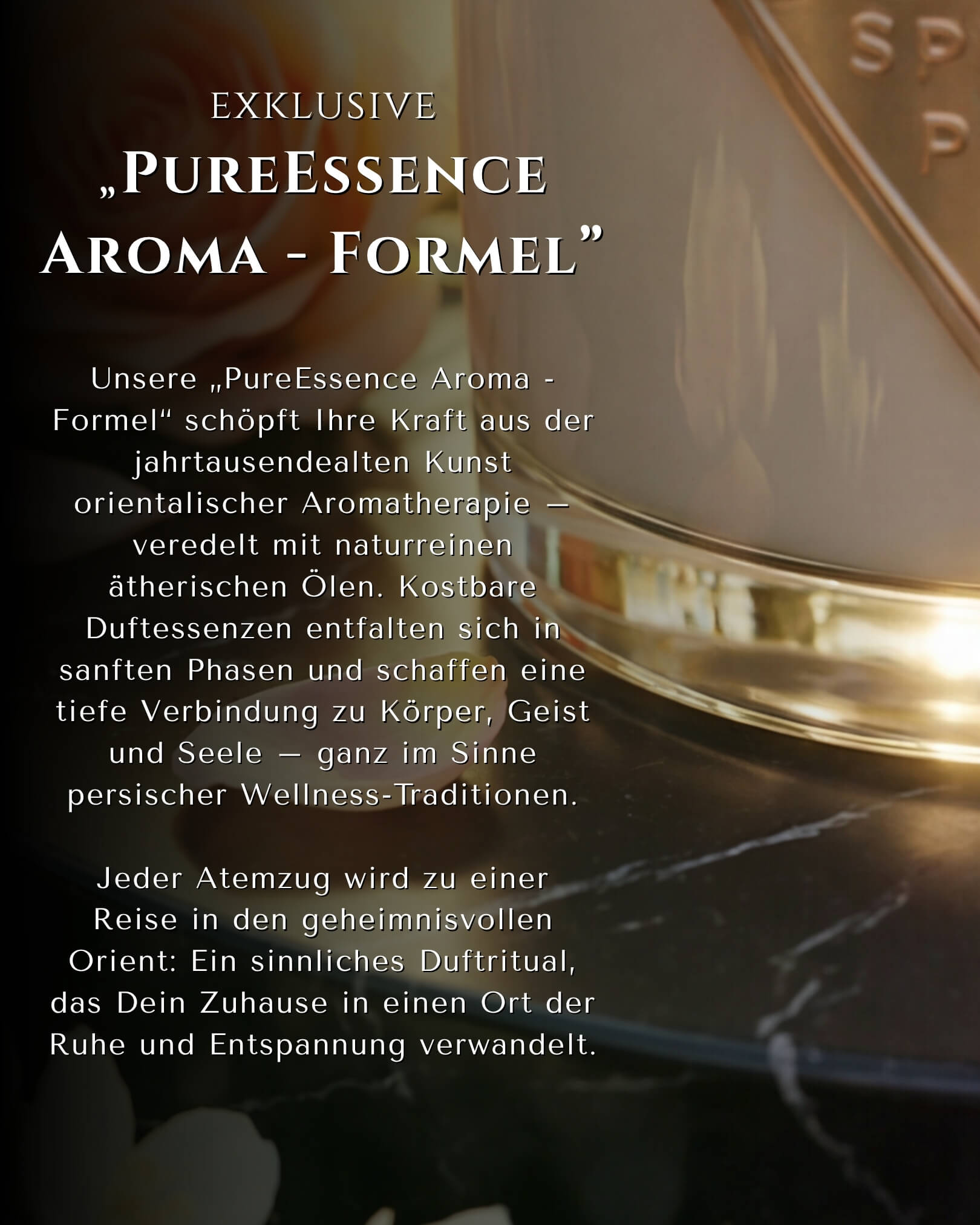 Citronella-Duftkerze Atussa Probegröße 180 ml aus Sojawachs – Rose & Jasmin – Spirit of Persia