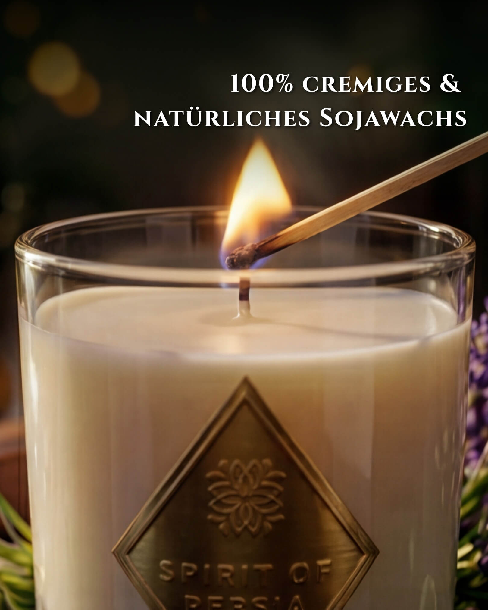 Duftkerze Zarathustra Probegröße 180 ml aus Sojawachs – Lavendel, Vanille & Sandelholz – Spirit of Persia
