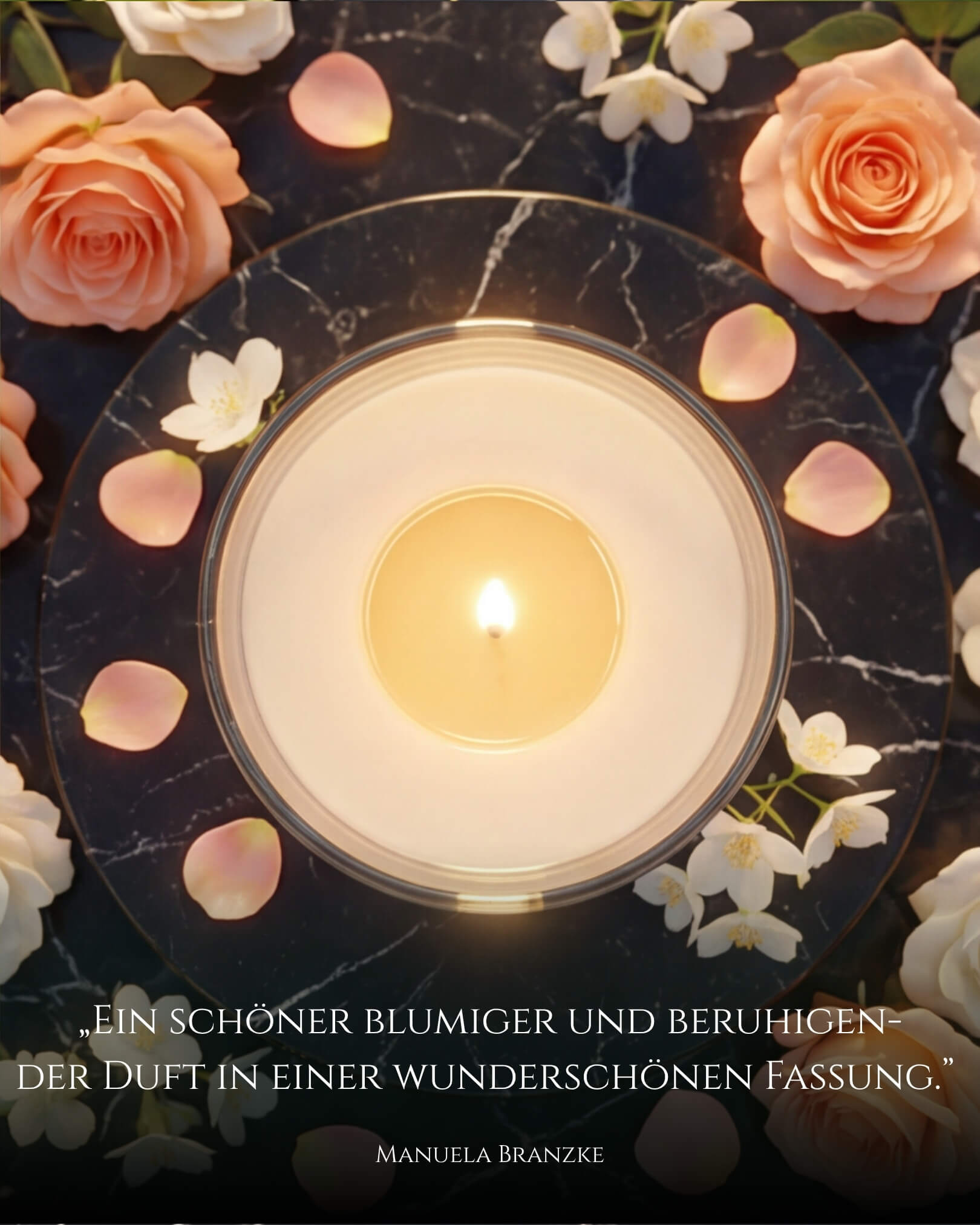 Citronella-Duftkerze Atussa Probegröße 180 ml aus Sojawachs – Rose & Jasmin – Spirit of Persia
